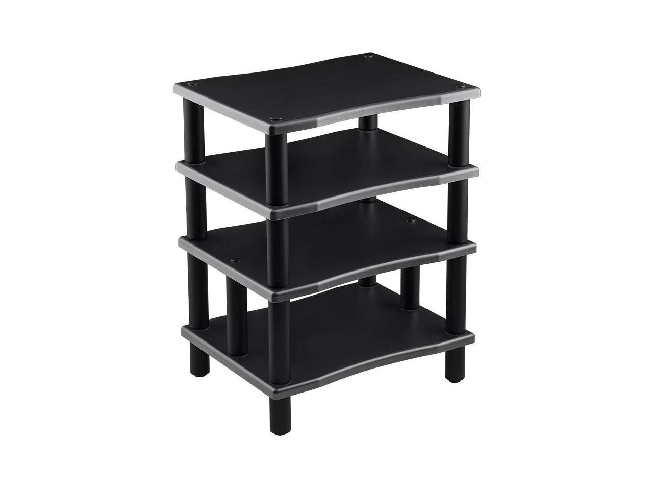 Monoprice Monolith 4 Tier Audio Stand XL Black, Open Air Design, Each