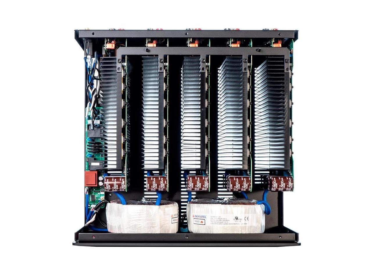 Monoprice Monolith MultiChannel Power Amplifier Black With 5x200 Watt Per Channel, XLR Inputs