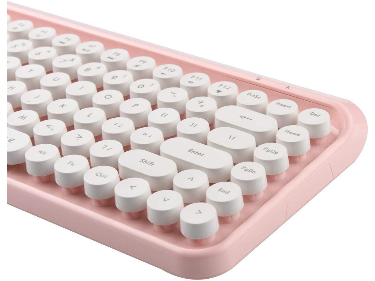 UBOTIE Wireless Bluetooth Keyboard, Portable 84Key with Cute Retro