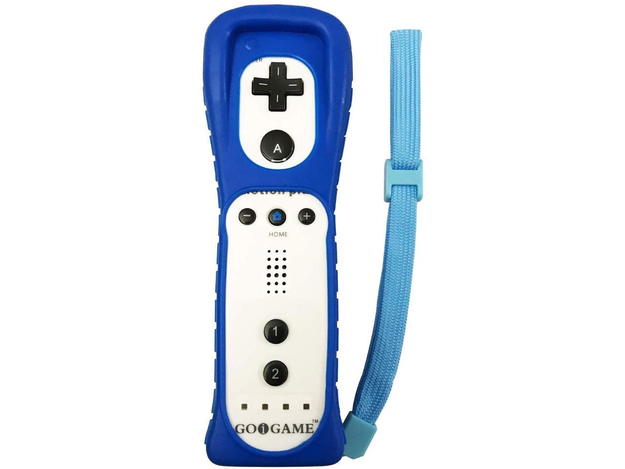 Jadebones 2X Silicone Skin Case Cover with Wrist Strap for Wii Remote Controller (Red+Blue