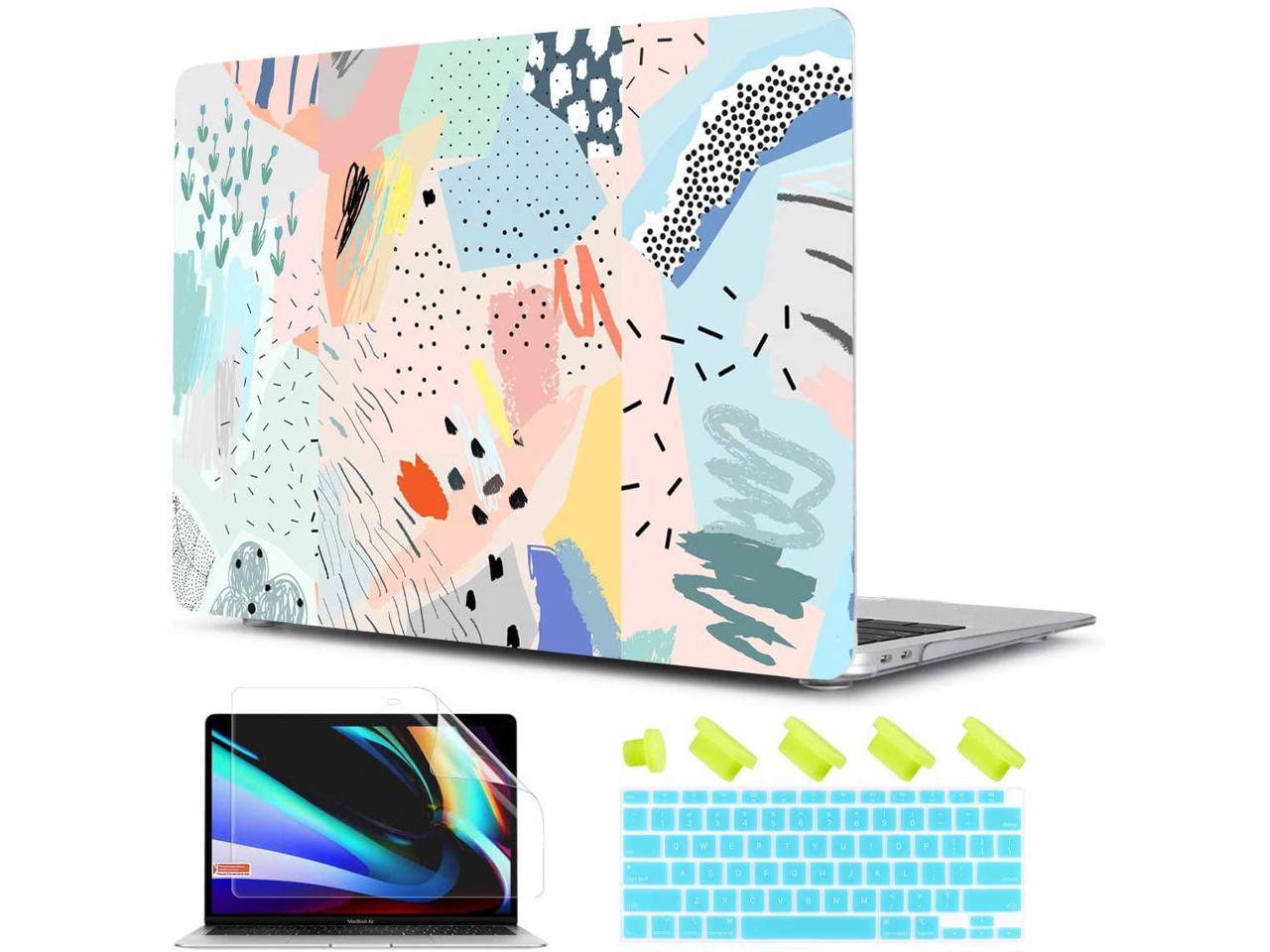 Ink Sketch Floral Pattern Compatible with MacBook Air 13 inch Hard Plastic Shell Cover Case A1932, 2019 2018 Release