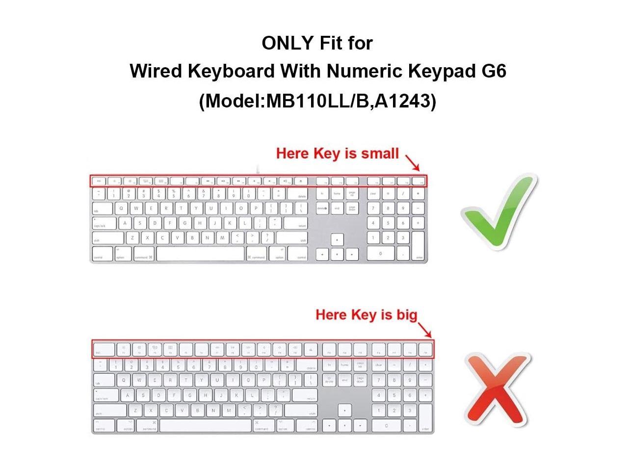 Photoshop PS Shortcuts Silicone Keyboard Cover for iMac G6 Numeric Keypad A1243 