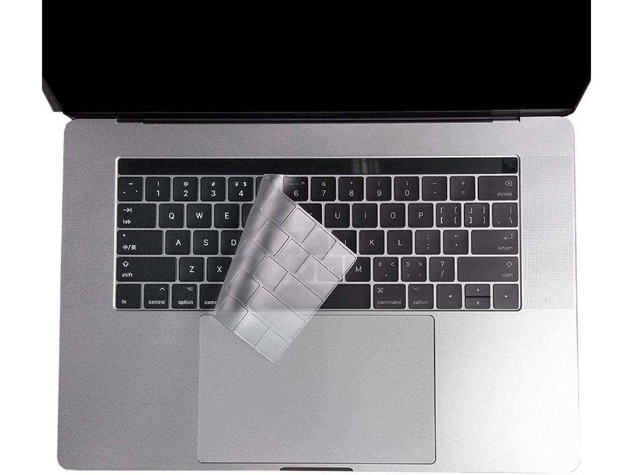 US Layout Se7enline Keyboard Cover for New MacBook Pro 13 15 inch Silver 2016/2017/2018/2019 Version Model A1706/A1707/A1989/A1990/A2159 Silicone Protective Cover Skin With Touch Bar 