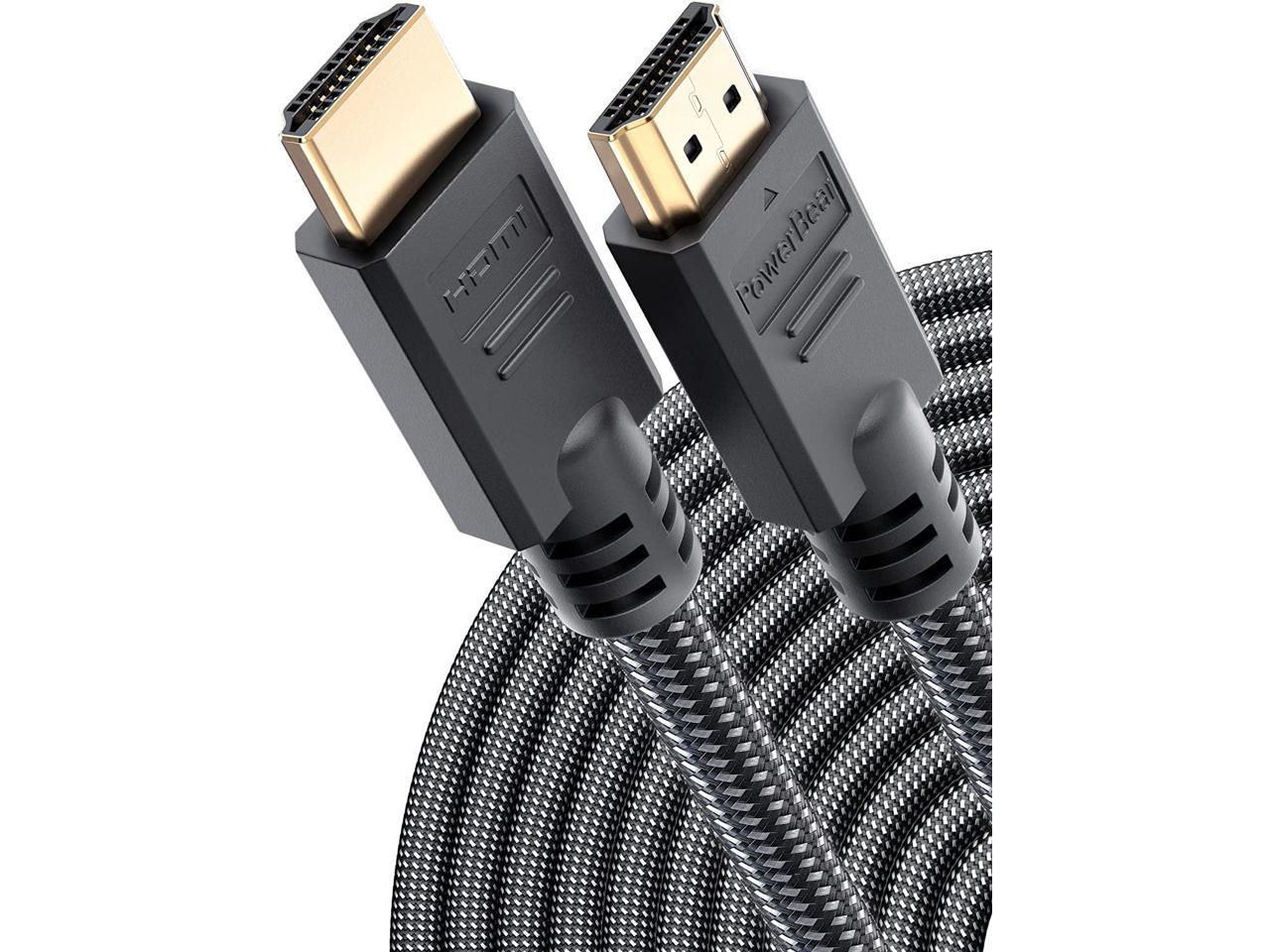 Gold Connectors & Premium Braided Nylon 1 Pack PowerBear 4K HDMI Cable 25 ft