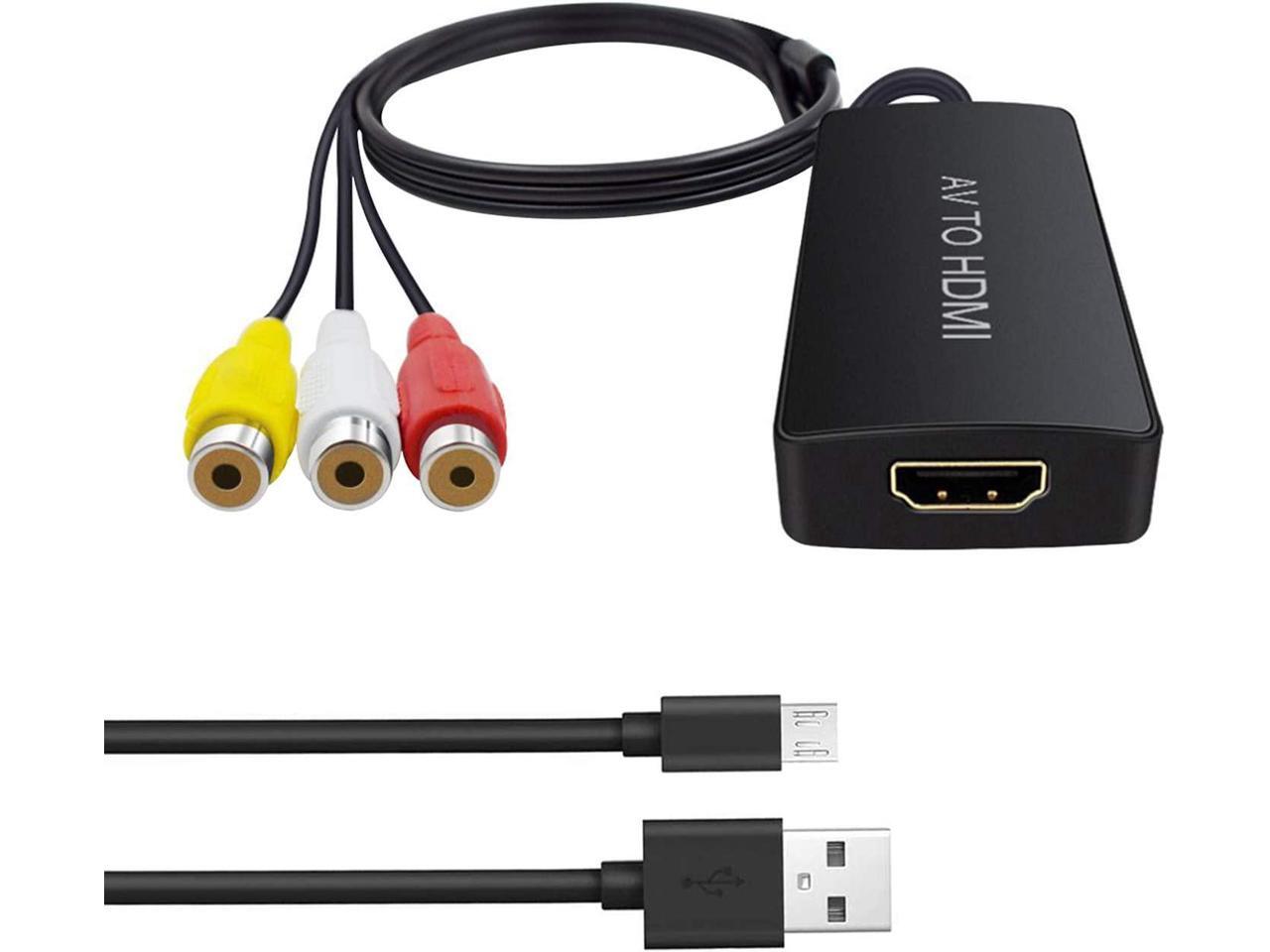 Av To Hdmi Converter Composite To Hdmi Adapter Support 1080p 7p For Ps One Ps2 Ps3 N64 Wii Original Xbox Nes Gamecube Dvd Vcr Vhs Blu Ray Players Etc Rca To Hdmi Converter