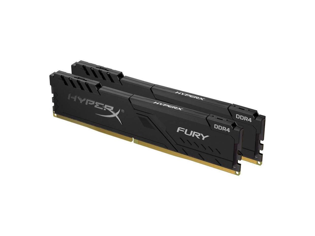 HyperX Fury 32GB 2666MHz DDR4 Ram CL16 DIMM  Black Single Stick Desktop Memory with low-profile heat spreader 