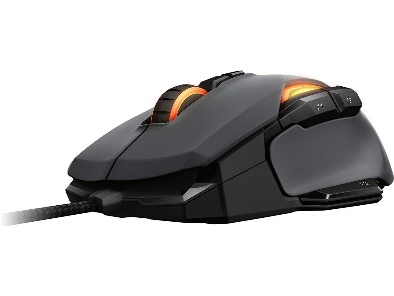 Roccat Kone Aimo Gaming Mouse High Precision Optical Owl Eye Sensor 100 To 12 000 Dpi Rgb Aimo Led Illumination 23 Programmable Keys Designed In Germany Usb Gray Non Retail Packaging Newegg Com