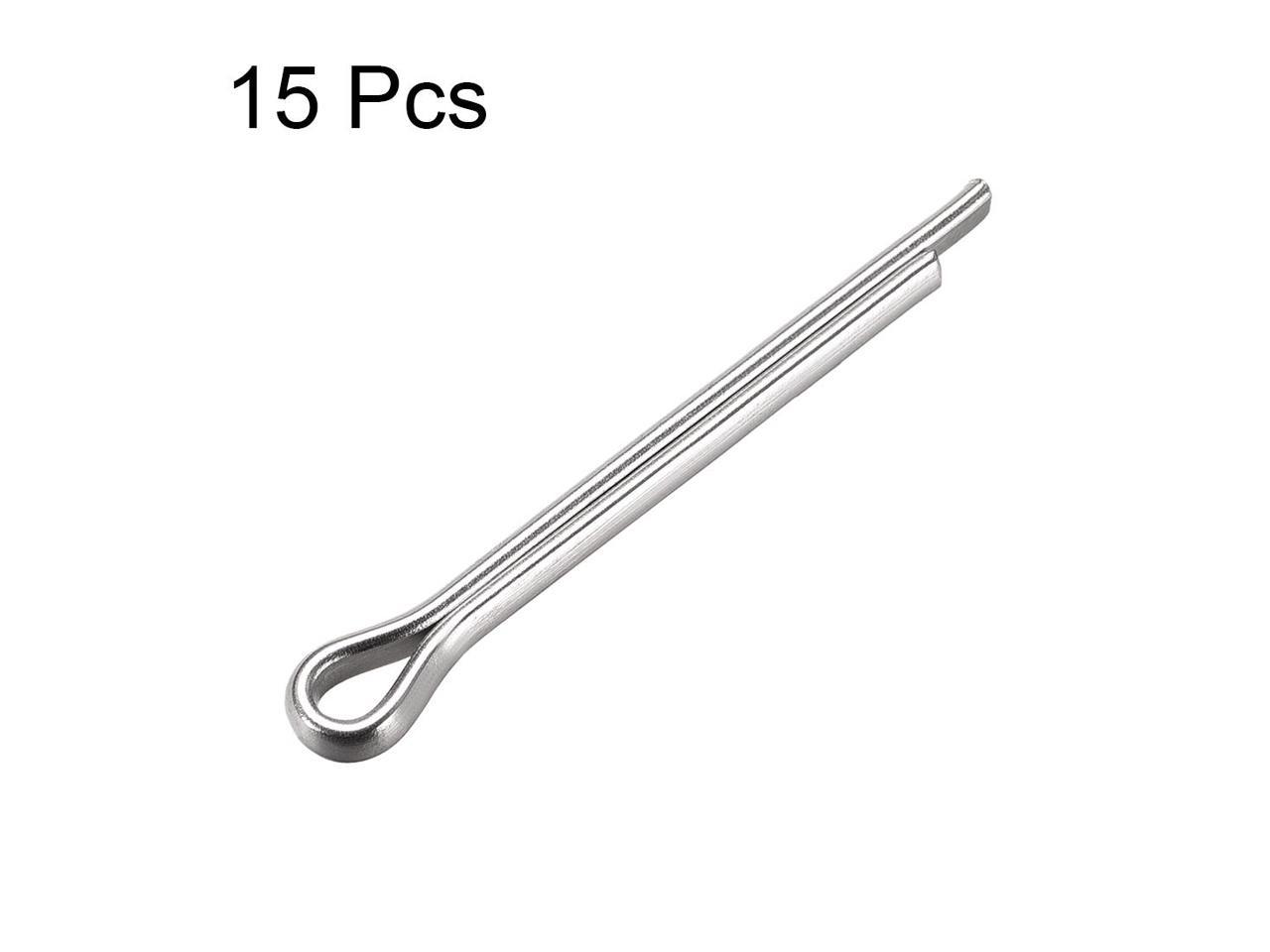 Split Cotter Pin 4mm X 35mm 304 Stainless Steel 2 Prongs Silver Tone 15pcs 