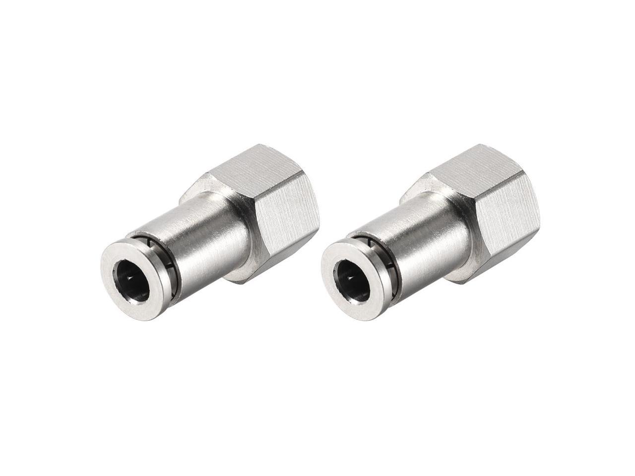 Push to Connect Tube Fitting Adapter 6mm OD x 1/4 NPT Straight Connecter 2pcs 