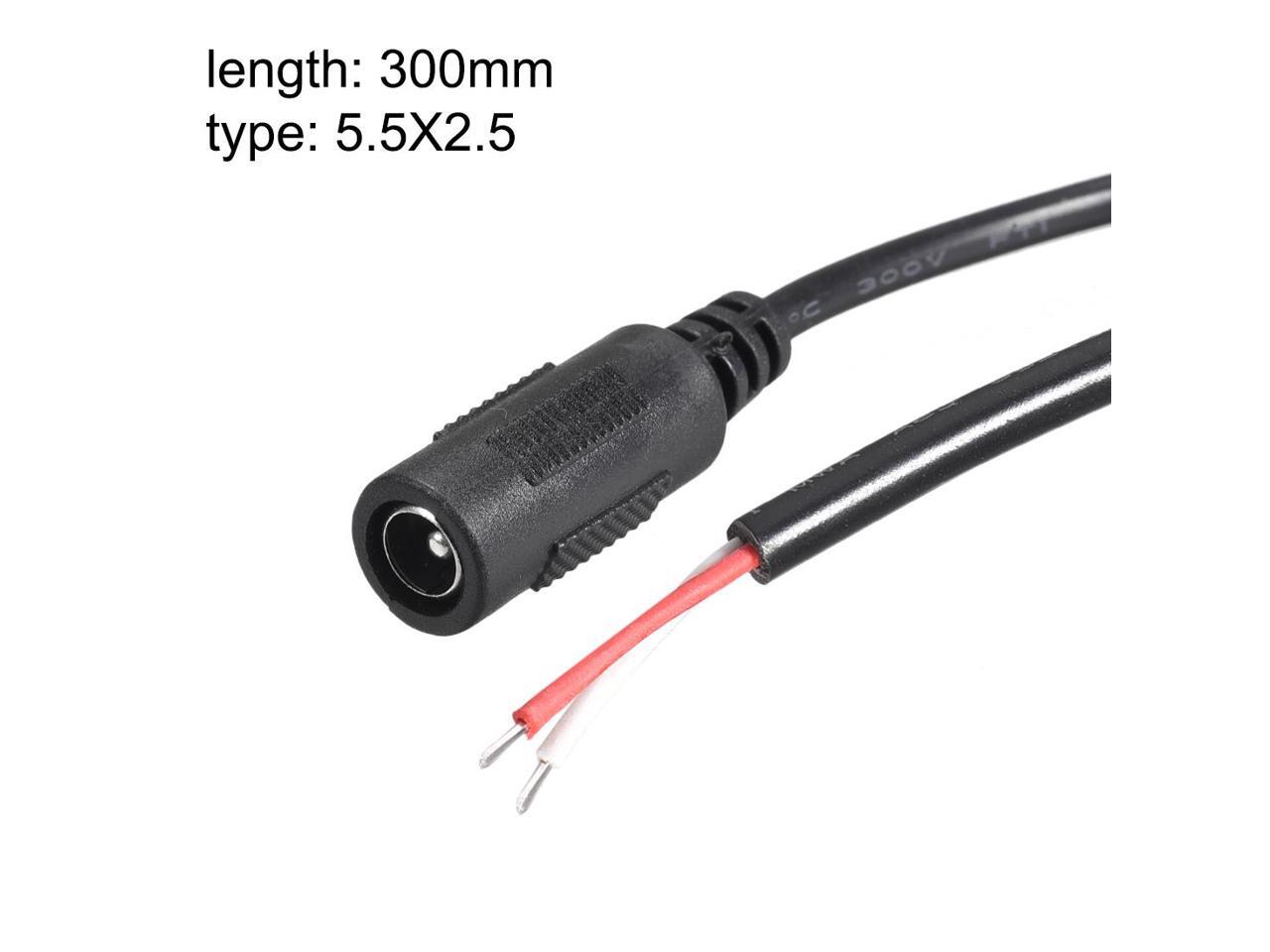 10pcs DC Power 5.5mm x 2.5mm 4A 18AWG 30cm Female Plug Connector