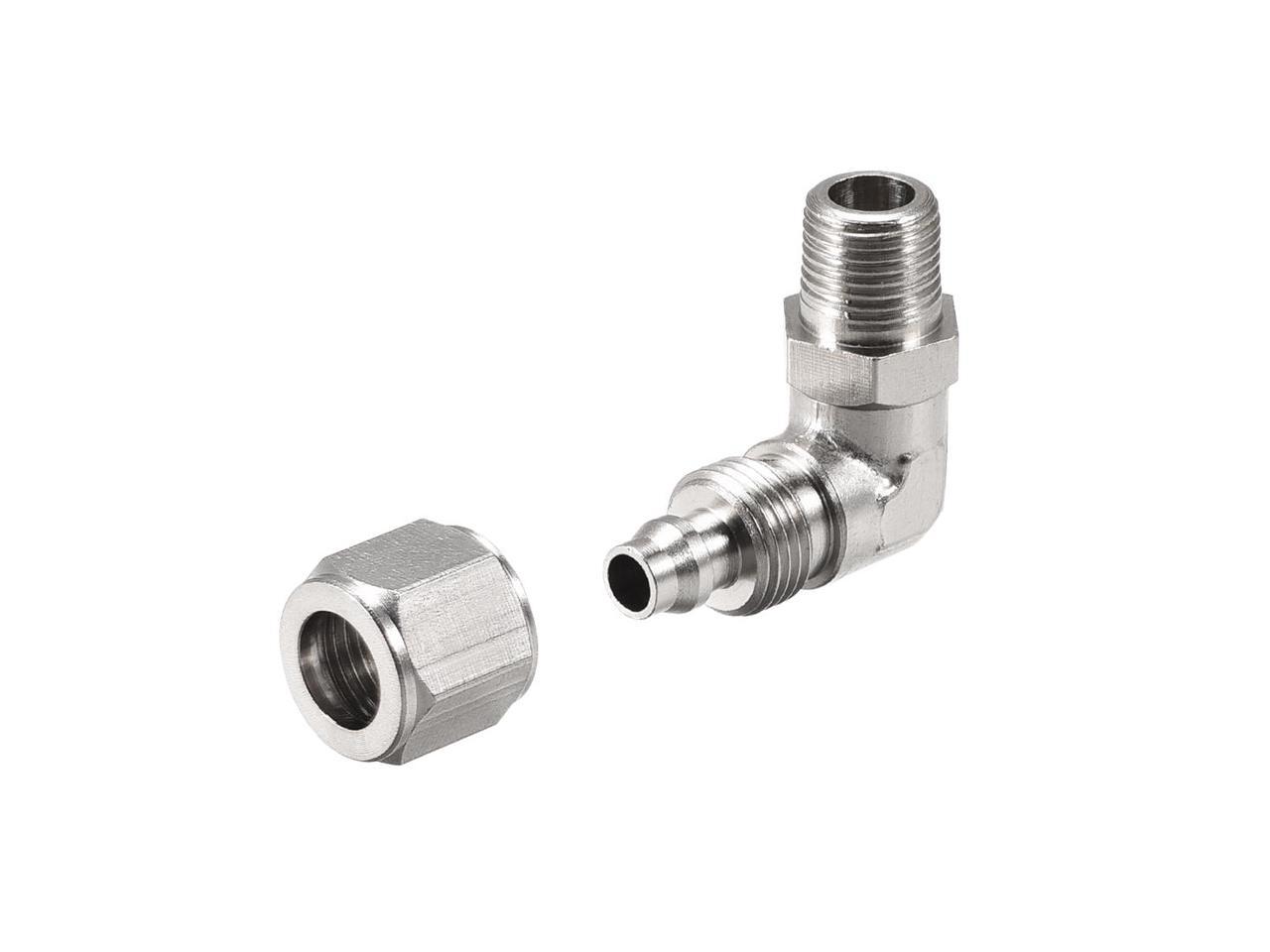 Details about   4mm Tube OD to 1/8PT Male Thread Elbow Quick Fittings Nickel Plated Copper 2Pcs 