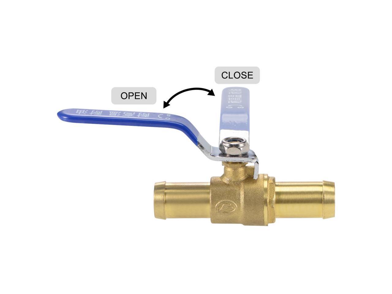 19mm Pipe ID hose Barb Brass Ball Valve Fitting Blue Lever Handle Water Air L85 