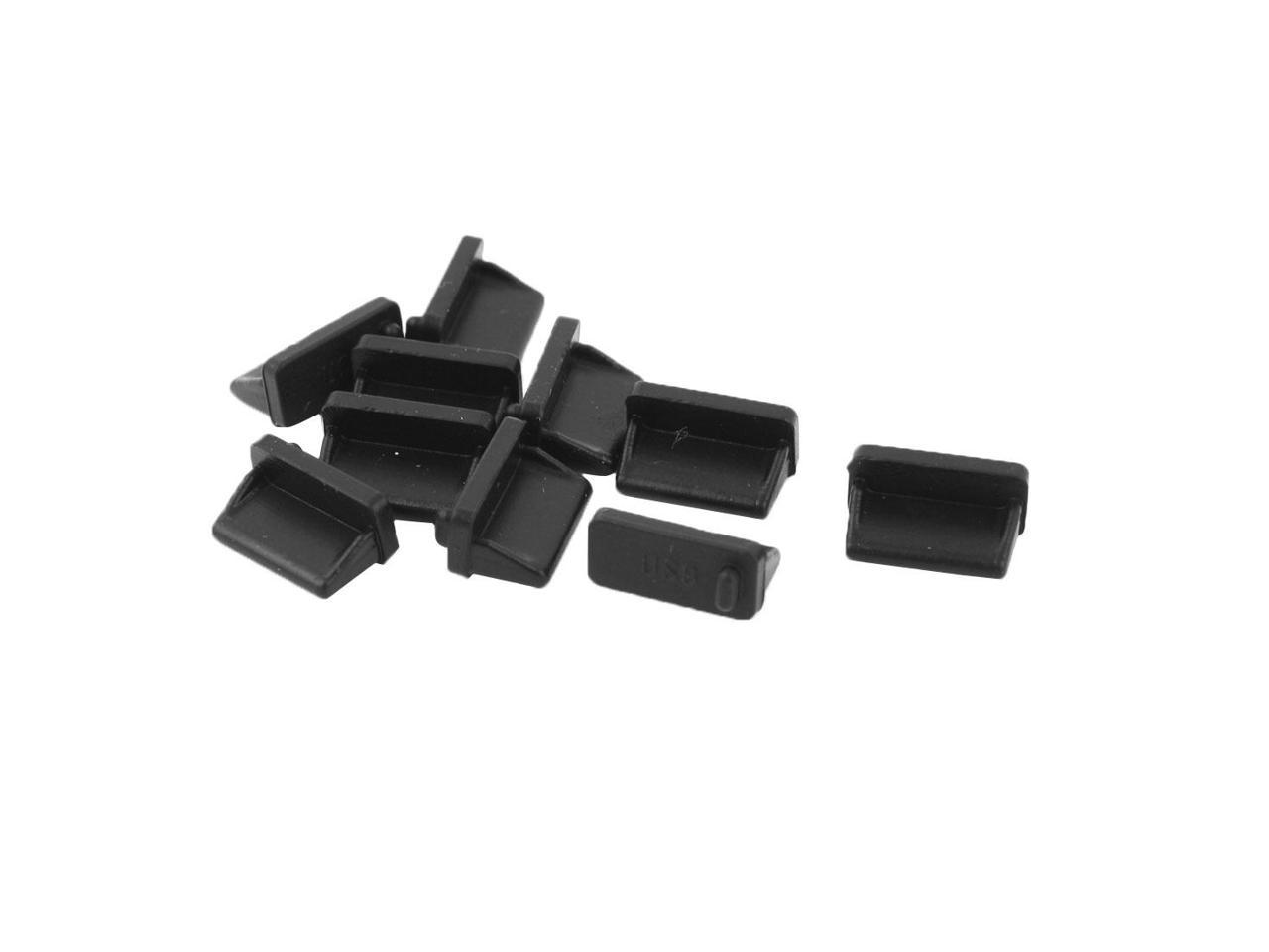 uxcell 10 Pcs Silicone e-SATA Port Anti Dust Cover Protector Black