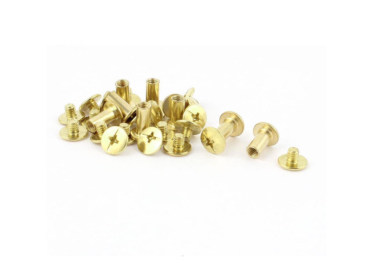 Brass Plated 5x10mm Binding Chicago Screw Post 30pcs for Album Leather 