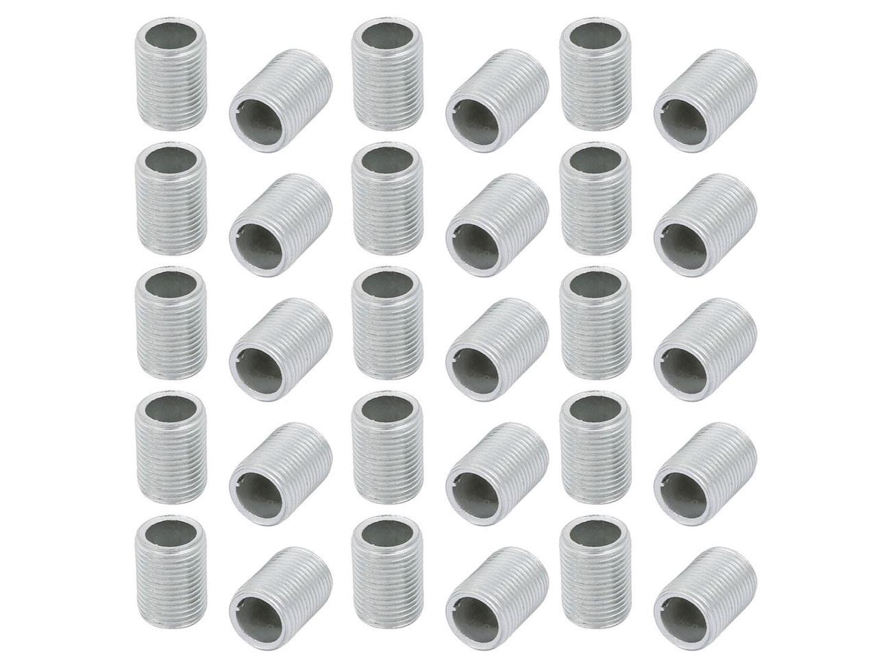 10Pcs M8 1mm Pitch Threaded Zinc Plated Pipe Nipple Lamp Parts 95mm Long