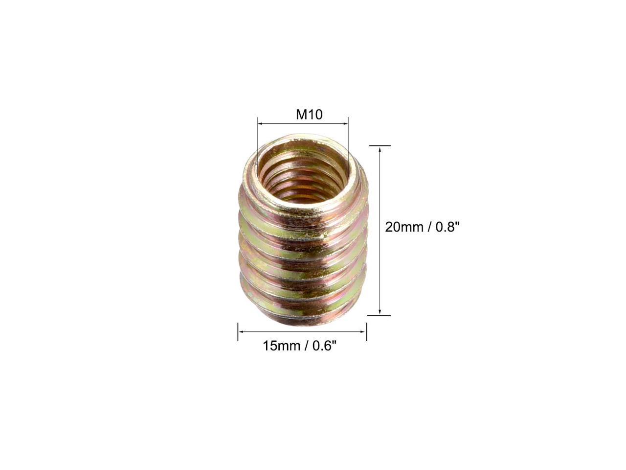 Furniture Threaded Insert Nut Carbon Steel M10 Internal Thread 20mm