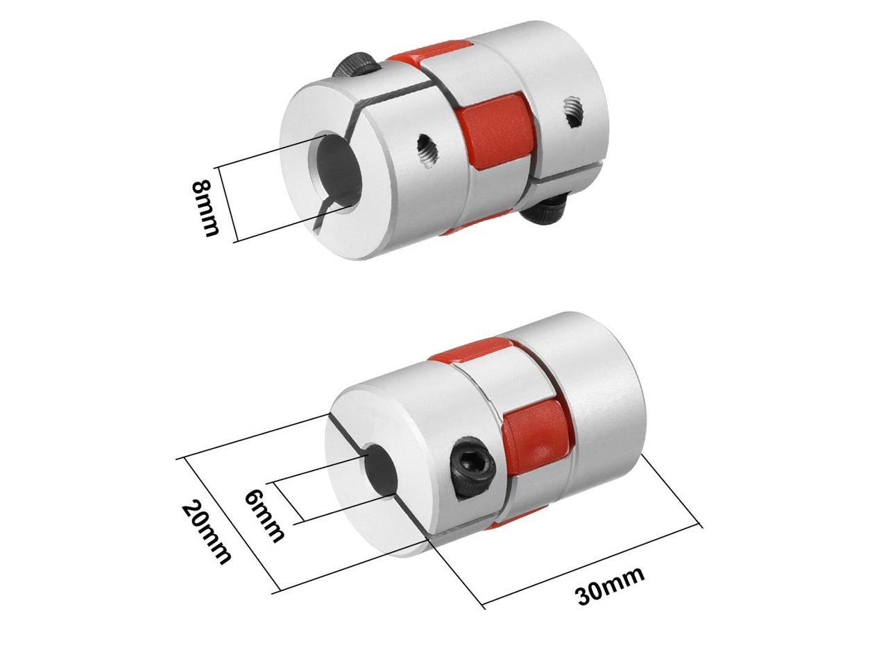Shaft Coupling 6mm to 8mm Bore L30xD20 Flexible Coupler Joint for Servo