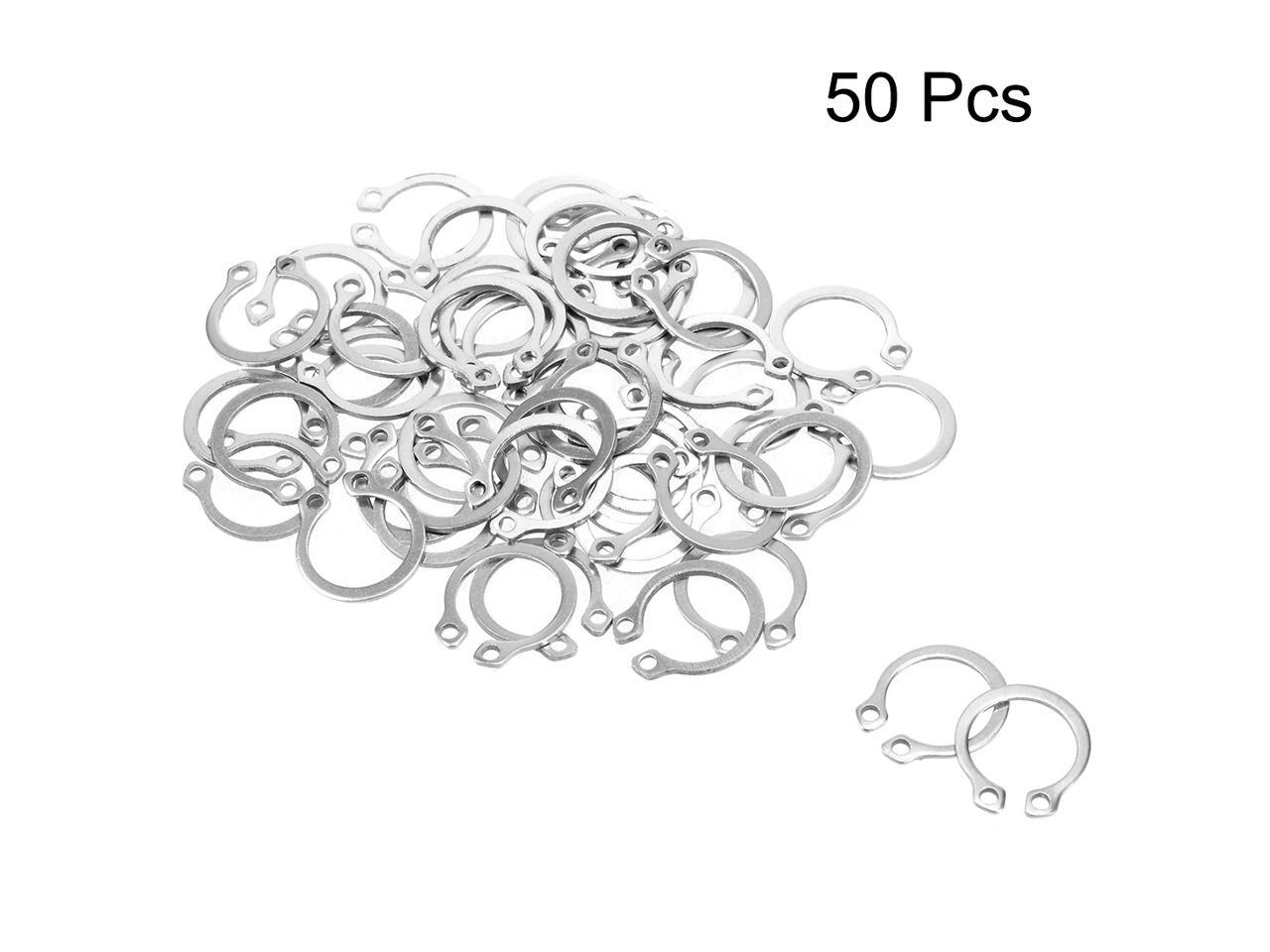 uxcell 13.7mm External Circlips C-Clip Retaining Snap Rings 304 Stainless Steel 50pcs
