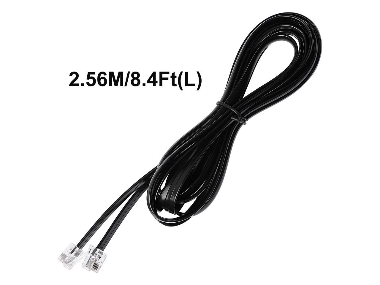 8.4Ft RJ12 6P6C Telephone Handset Receiver Extension Line Wire Cable