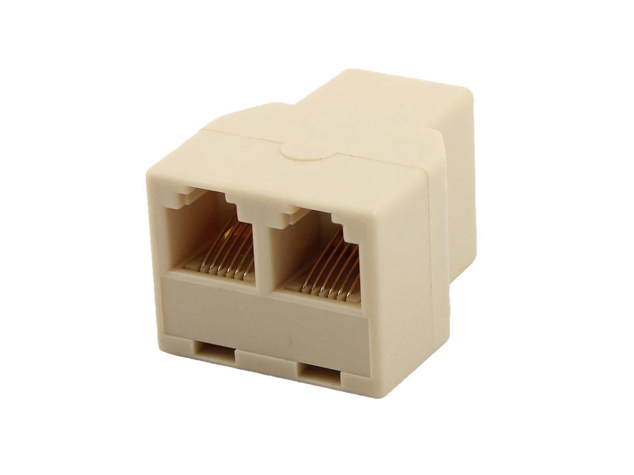 RJ12 6P6C 1 Female to 2 Female Telephone Wire Cable Connector Splitter ...