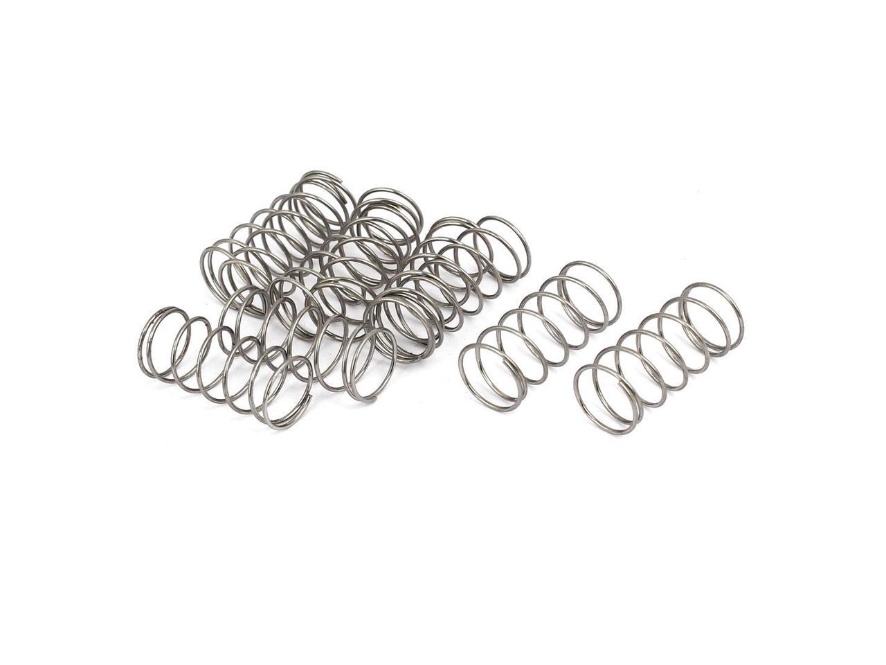 0.7mmx9mmx25mm 304 Stainless Steel Compression Springs Silver Tone 10pcs 
