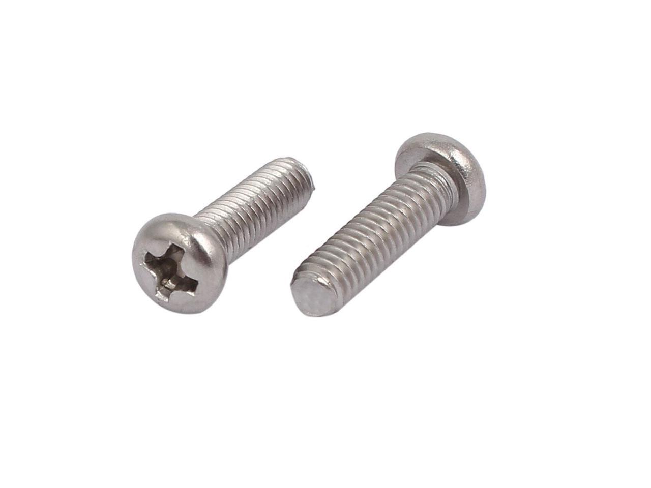 M4 x 14mm 304 Stainless Steel Phillips Round Head Machine Screws Bolt ...