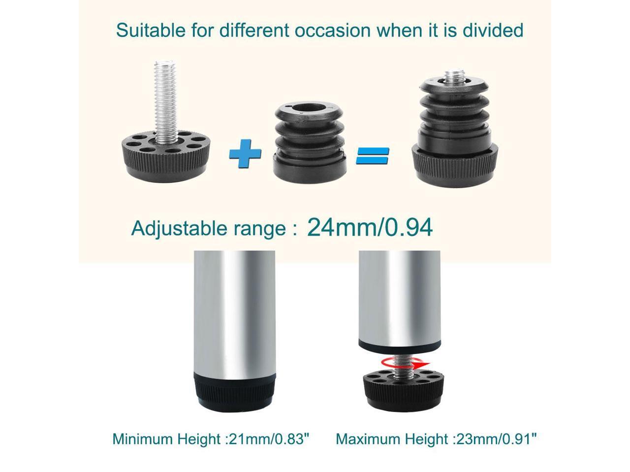 Leveling Feet 1" 25mm OD Round Tube Insert Furniture Adjustable Leveler