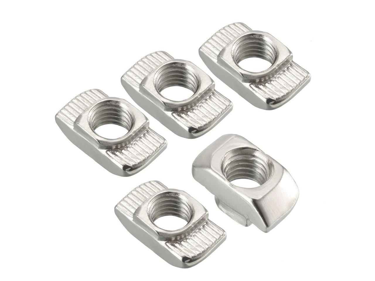uxcell Sliding T Slot Nuts M5 Half Round Roll in T-Nut for 4545 Series Aluminum Extrusion Profile Pack of 10 Carbon Steel Nickel-Plated 