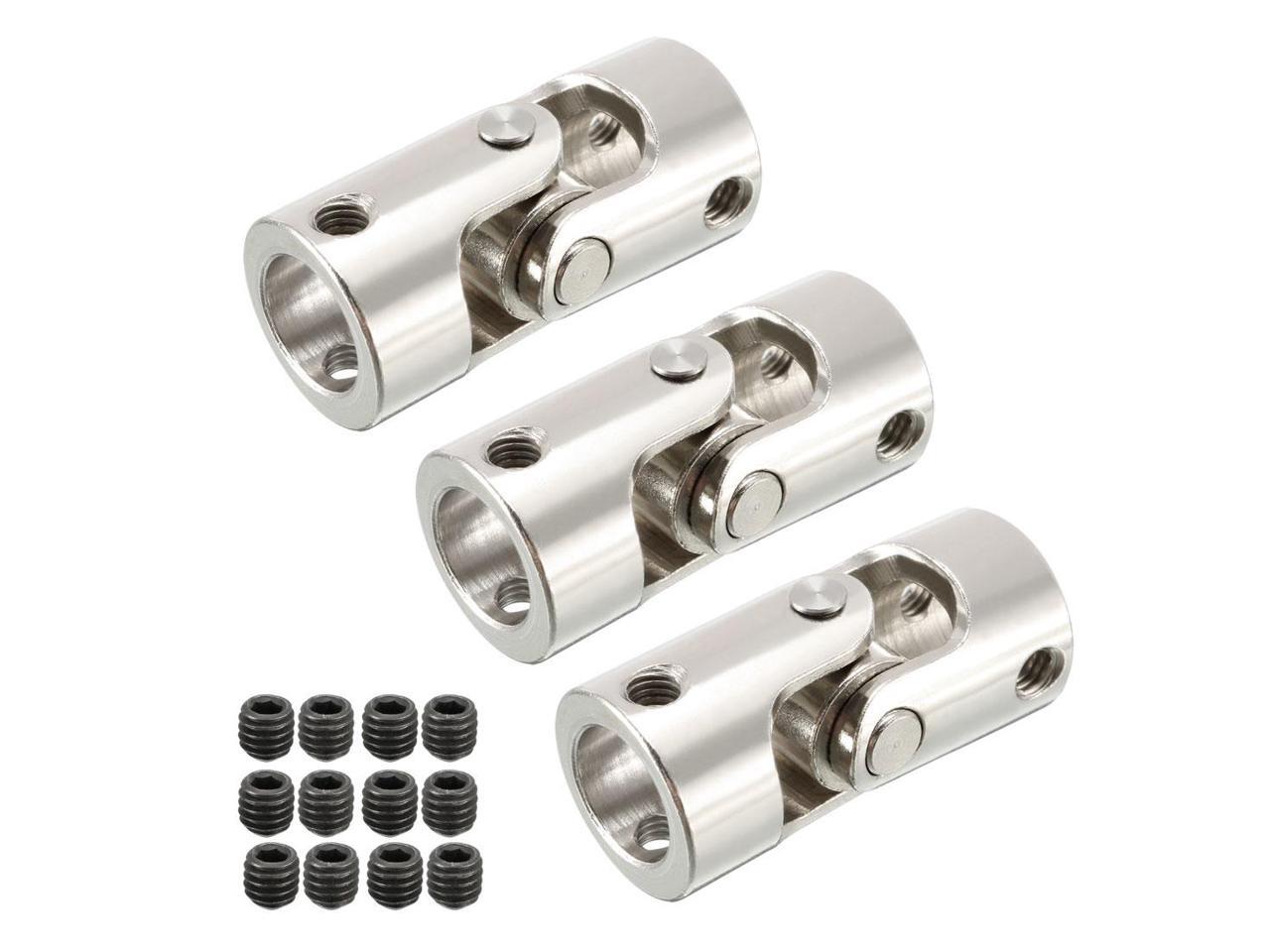 3pcs 10mm to 10mm Rotatable Universal Steering Shaft U Joint Coupler
