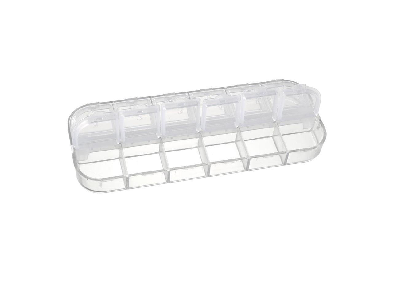 Component Storage Box Plastic Fixed 12 Grids w Separate Cover