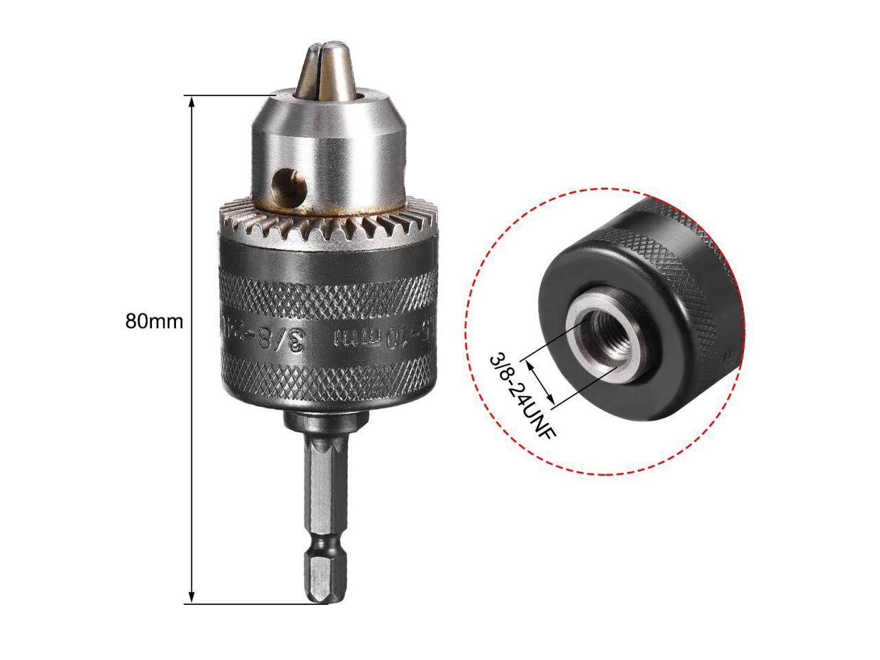 Drill Chuck, 3-Jaw Key Chuck with SDS-Plus Hex Shank, 3/8inch-24UNF ... image