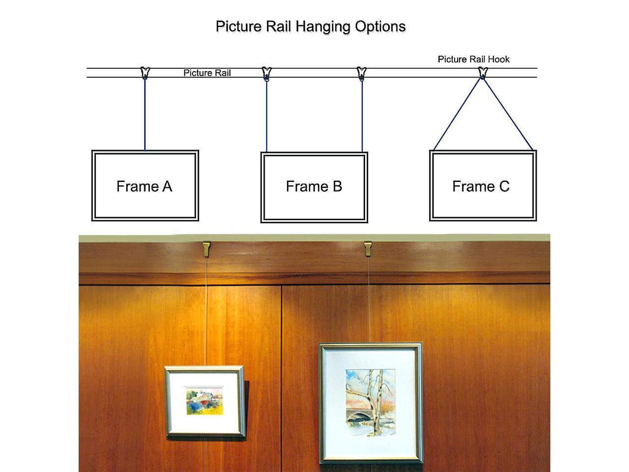 Solid Moulding Picture Hooks Hangers Rail Hanging Hook 52mmx34mm Bronze 20pcs