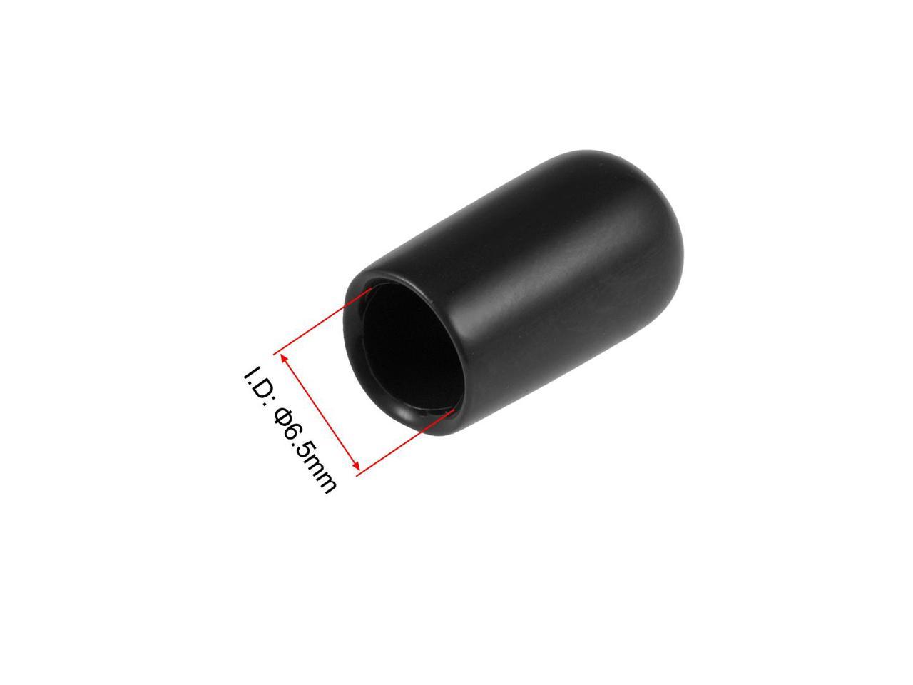 7.5mm ID Screw Thread Protectors Rubber Round end Cap Cover Black Flexible Tube caps Tube tip 100 Pieces 