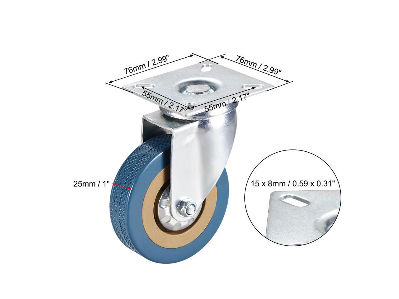 Swivel Caster Wheels 4 Inch PVC Wheel Top Plate Mounted , 100lb ...