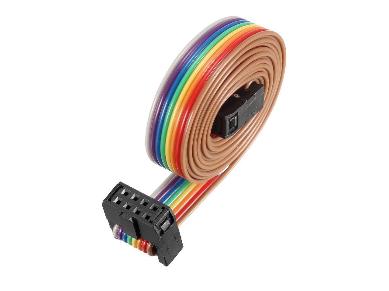 IDC Rainbow Wire Flat Ribbon Cable 40P FC//FD Connector 2.54mm Pitch 0.5m Length