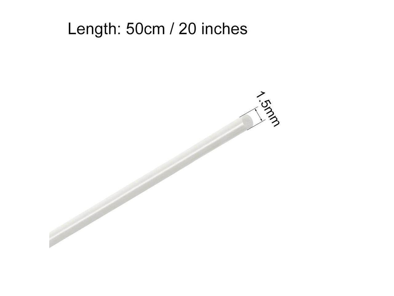 FRP Fiberglass Round Rod 5mm Dia 50cm Length White Engineering Round Bars 3pcs