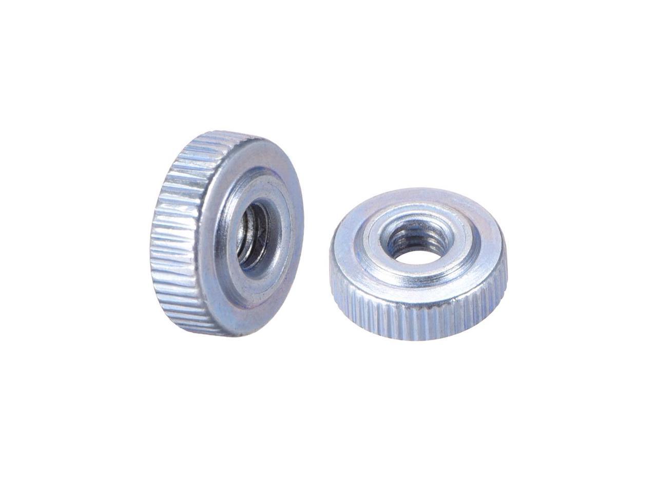 Knurled Thumb Nuts, M4 Female Threaded Thin Type, Blue Zinc Plating
