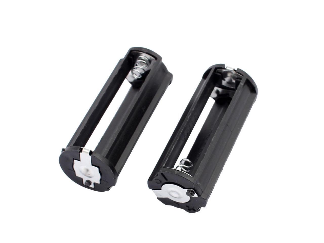 4 Pcs 3 x 1.5V AAA Round Shape Battery Holder Storage Case Box Black