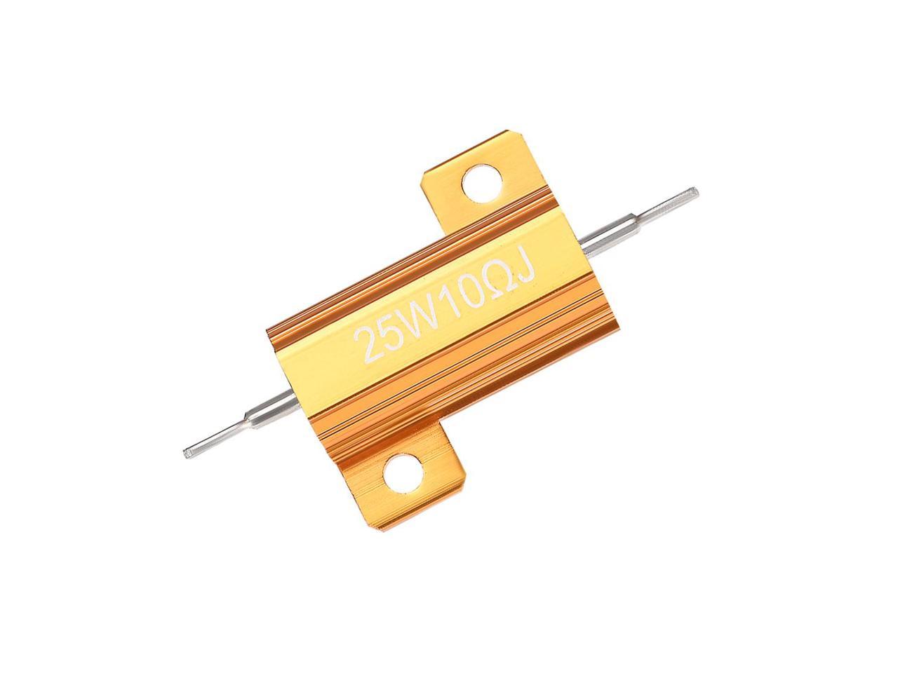 uxcell 50W 6.8 Ohm 5% Aluminum Housing Resistor Screw Tap Chassis Mounted Aluminum Case Wirewound Resistor Load Resistors Gold Tone 2pcs 