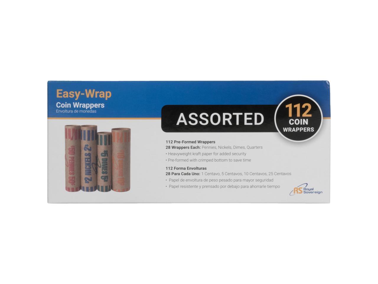 Royal Sovereign Preformed Coin Wrappers and 28 Quarter Coin Wrappers 28 Nickels 112 Assortment Pack 28 Dimes 28 Pennies FSW-112A Royal Sovereign Preformed Coin Wrappers and 28 Quarter Coin Wrappers 28 Nickels 112 Assortment Pack 28 Dimes 28 Pennies FSW-112A