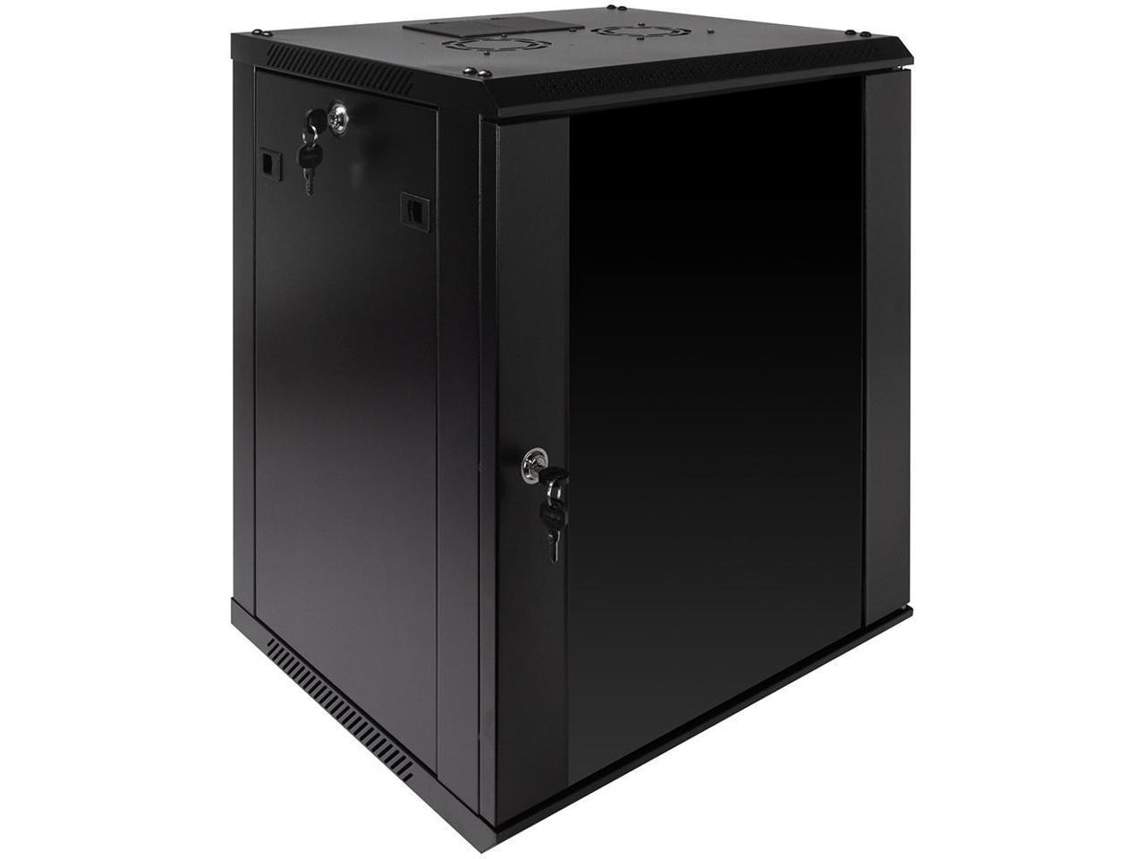 Navepoint 12u Wall Mount Consumer Series Server Cabinet Network Enclosure Locks Fan 1488