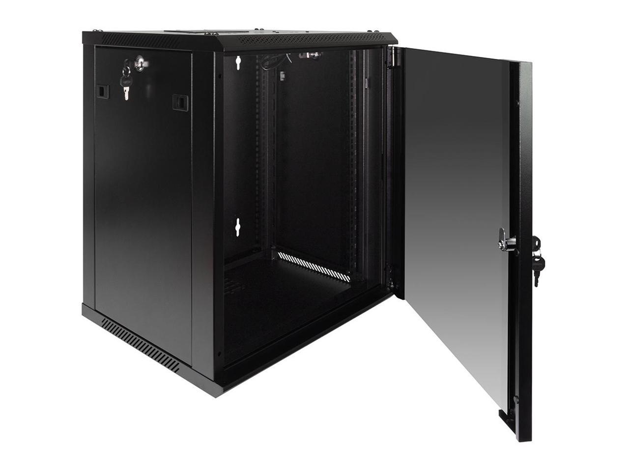 Navepoint 12u Wall Mount Consumer Series Server Cabinet Network Enclosure Locks Fan 7198