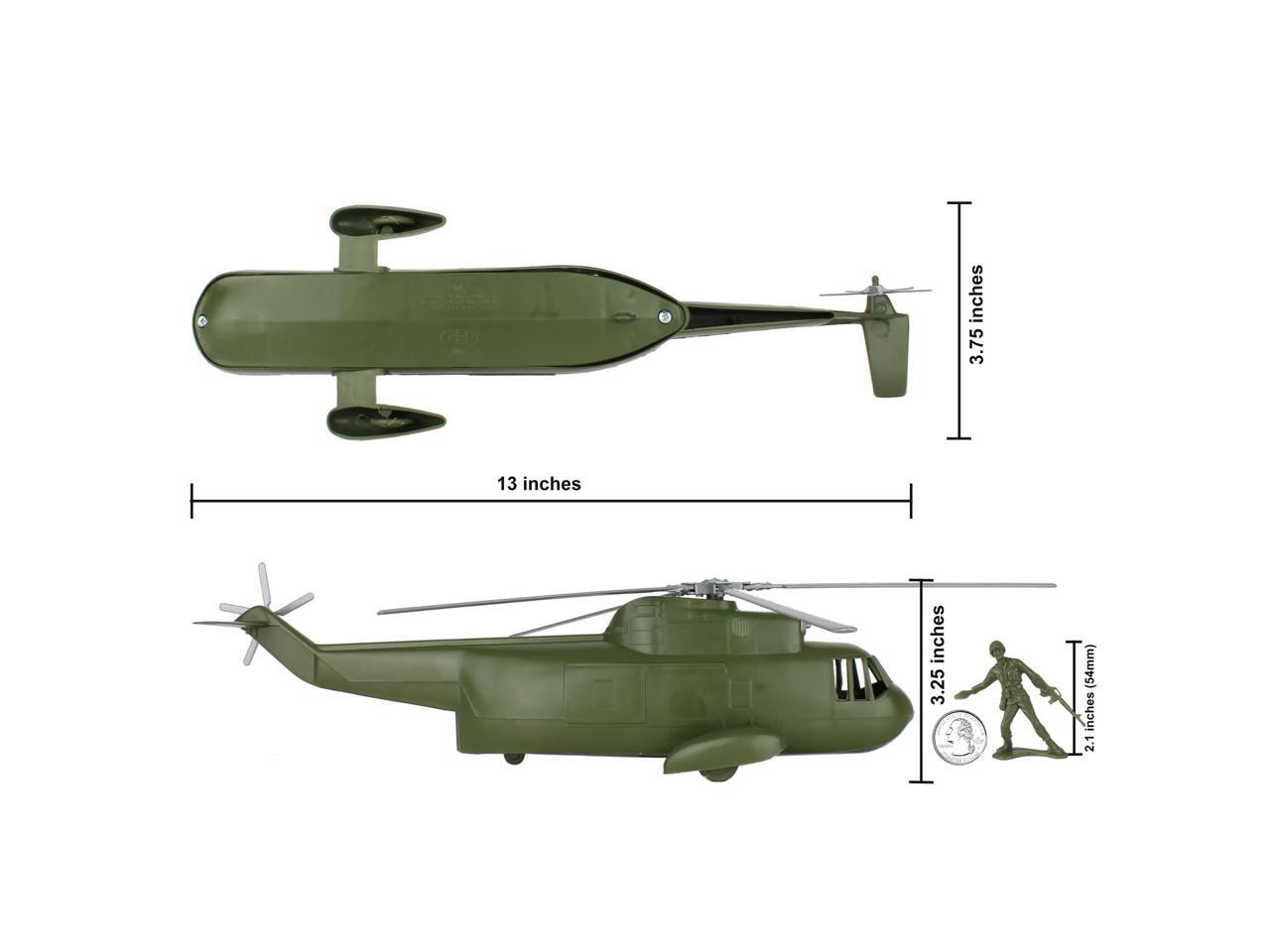 TimMee Plastic Army Men Helicopter Playset Tan 26pc Made in USA