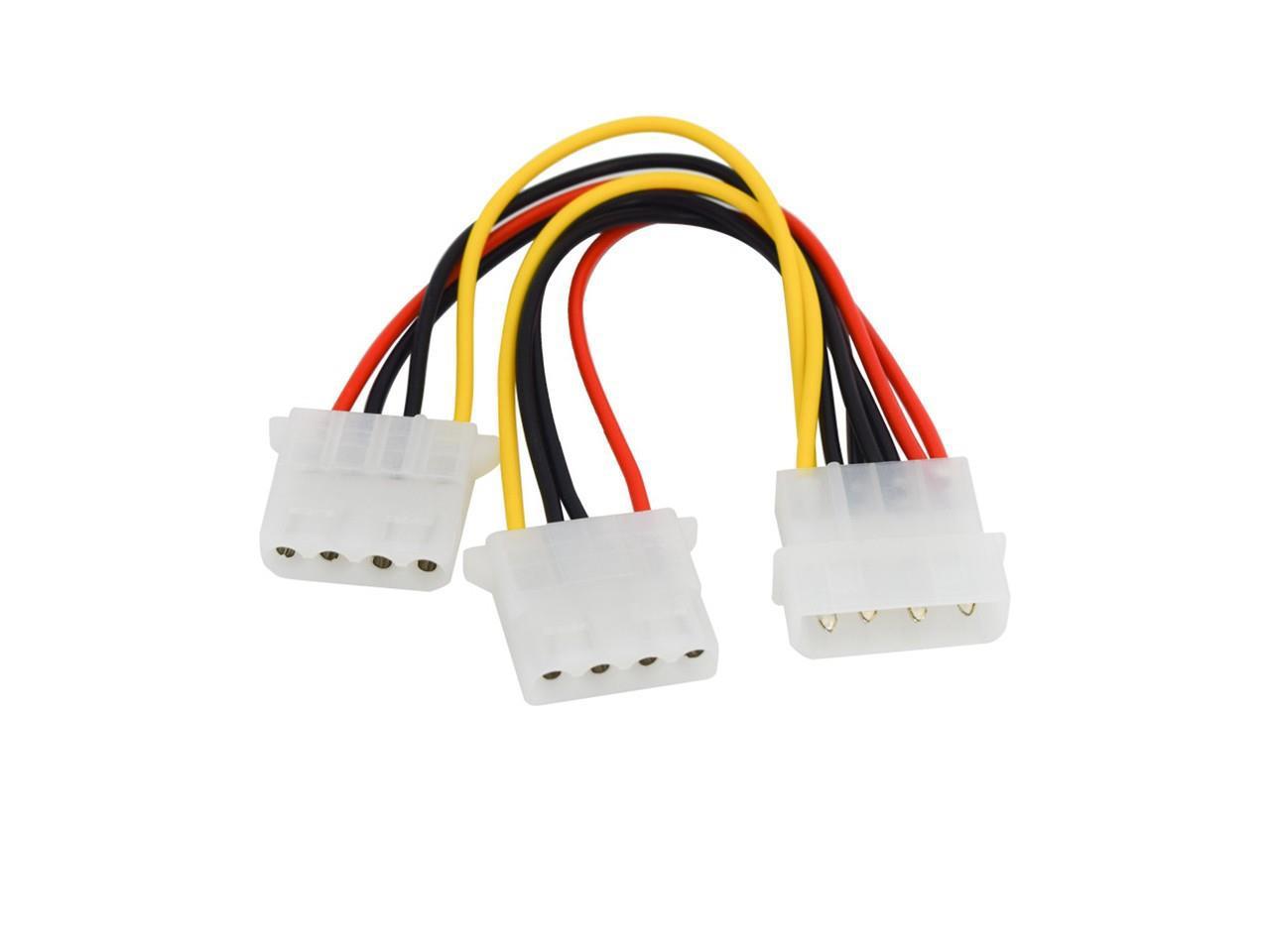 8" 4-Pin IDE Internal Power Molex Y-Splitter Cable