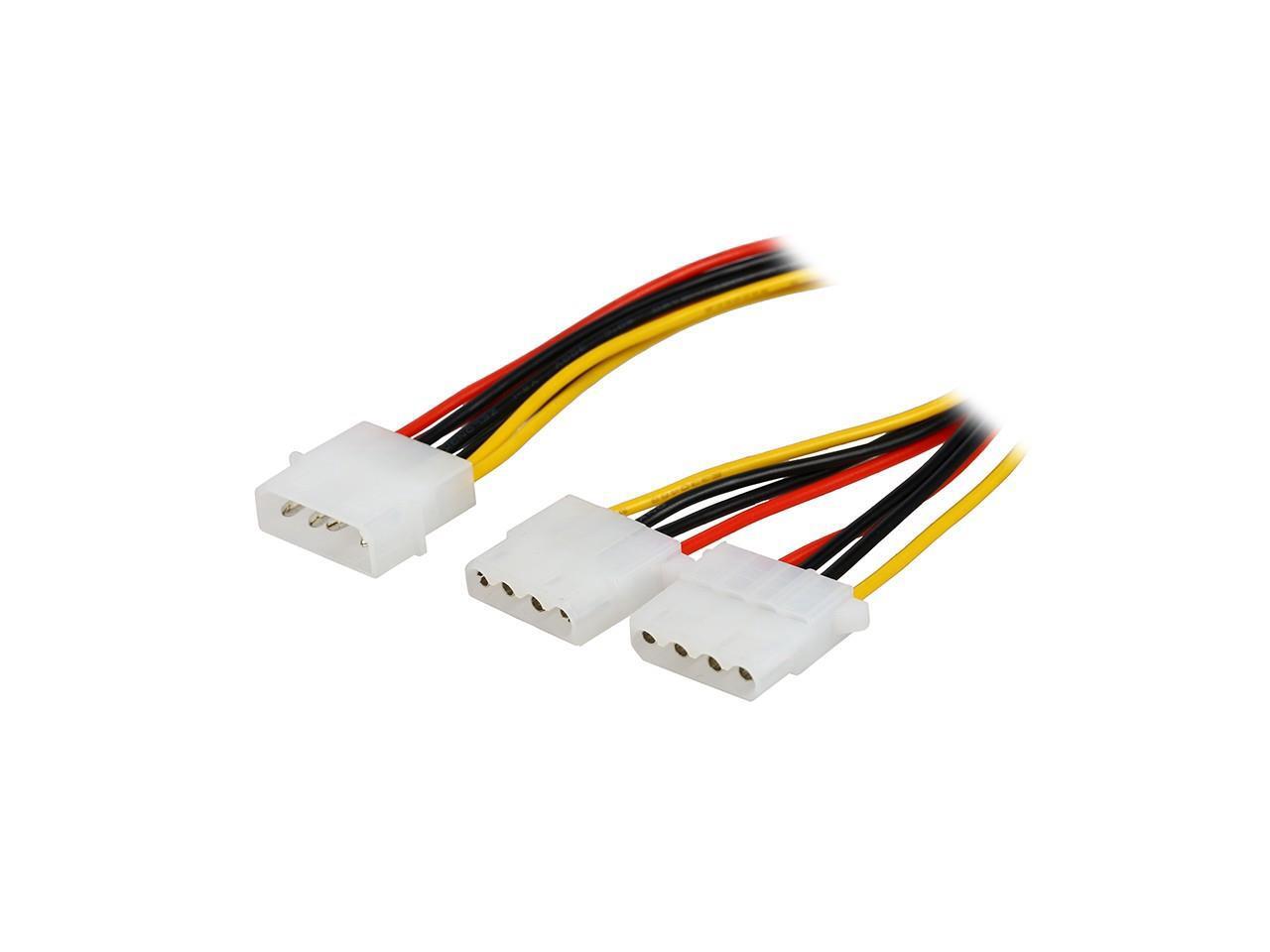 18AWG 8 inches Power Supply IDE 4-pin Molex LP4 Male to 2 x Female ...