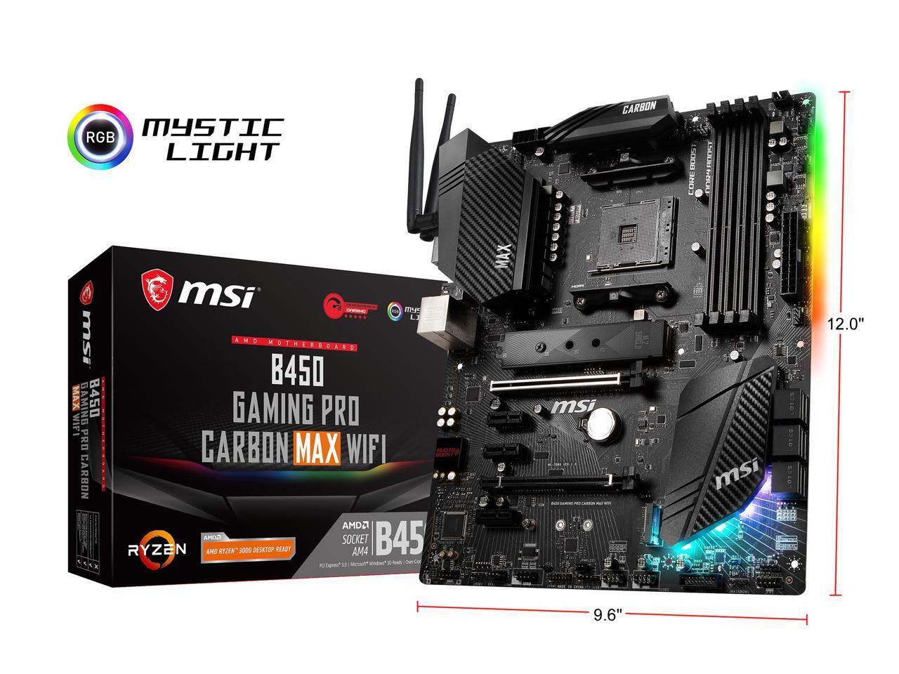 MSI B450 GAMING PRO CARBON MAX WIFI AM4 AMD B450 SATA 6Gb ...