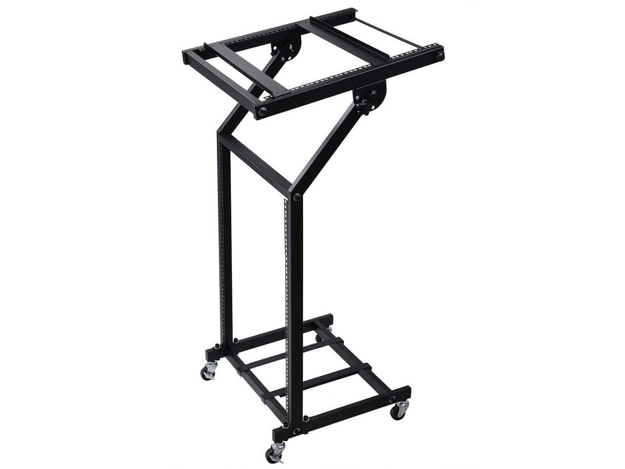 19" 12U Rack Mount DJ Mixer Stand Studio Equipment Cart Stage Music