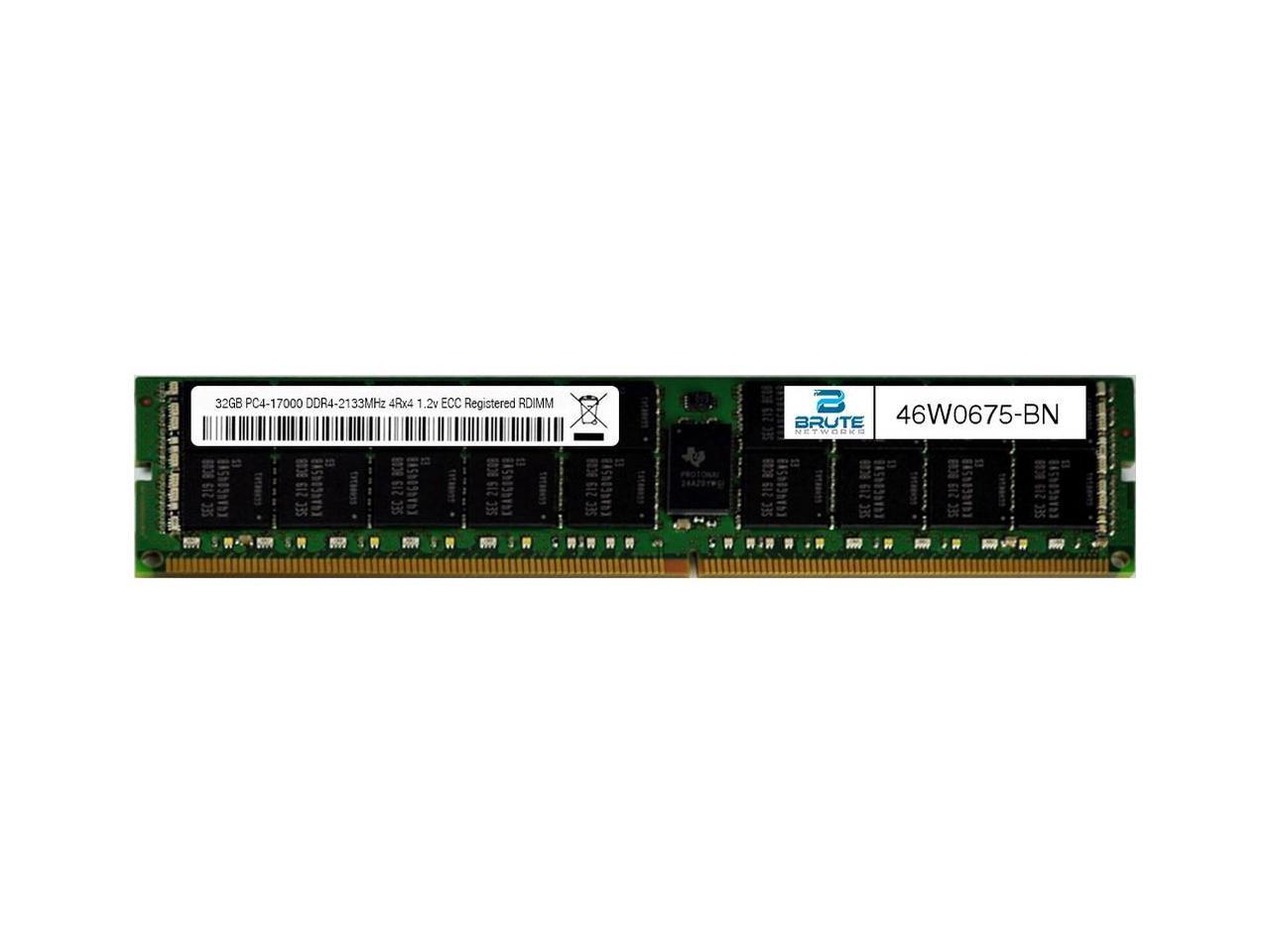 32GB PC4-17000 DDR4-2133Mhz 4Rx4 1.2v ECC LRDIMM Equivalent to OEM PN # 753221-201 Brute Networks 753221-201-BN 
