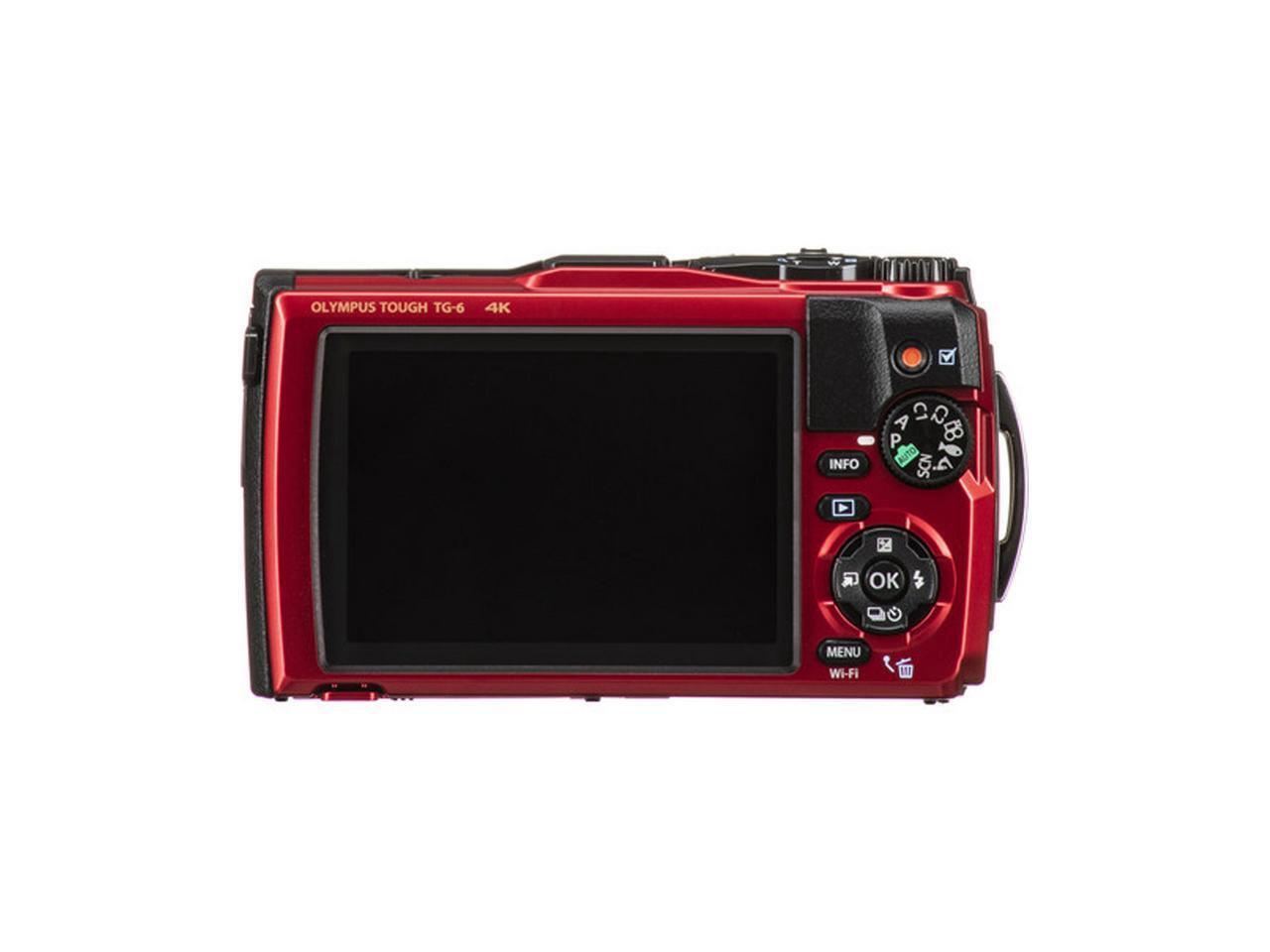 Olympus Tough TG6 Waterproof Camera, Red