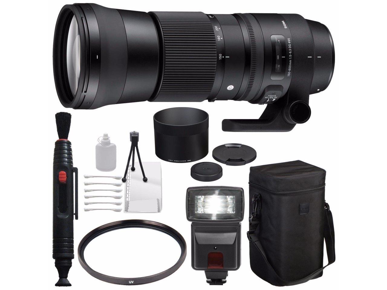 Sigma 150600mm f/56.3 DG OS HSM Contemporary Lens for Canon EF + 95mm UV Filter + Deluxe